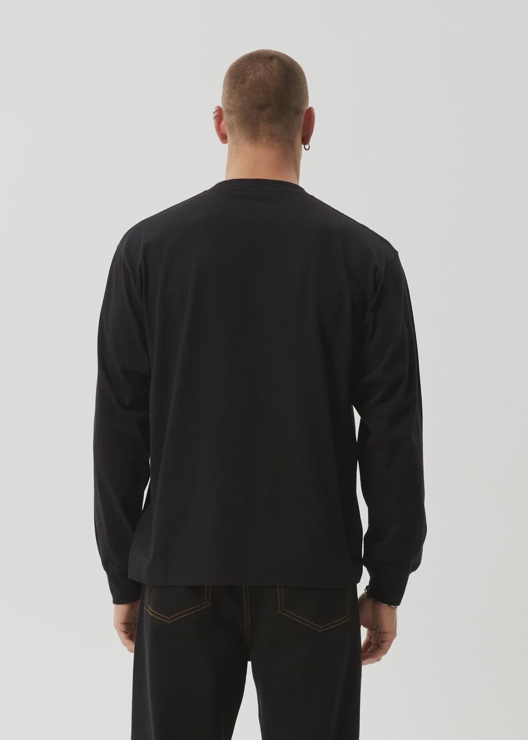 AFENDS MENS GENESIS - BOXY LS TEE - BLACK