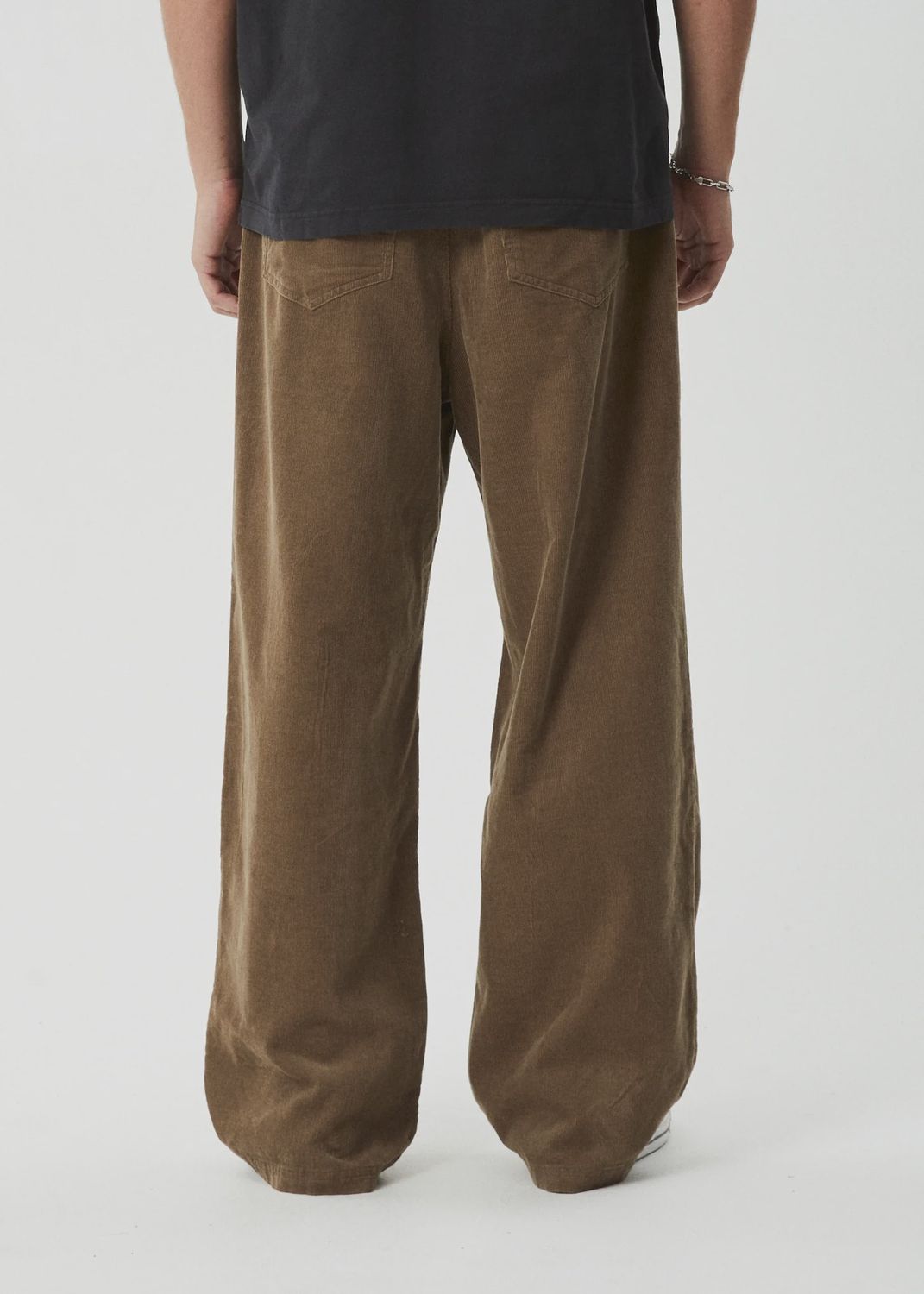 AFENDS MENS WELCOME BACK - BAGGY PLEATED PANT - FOSSIL