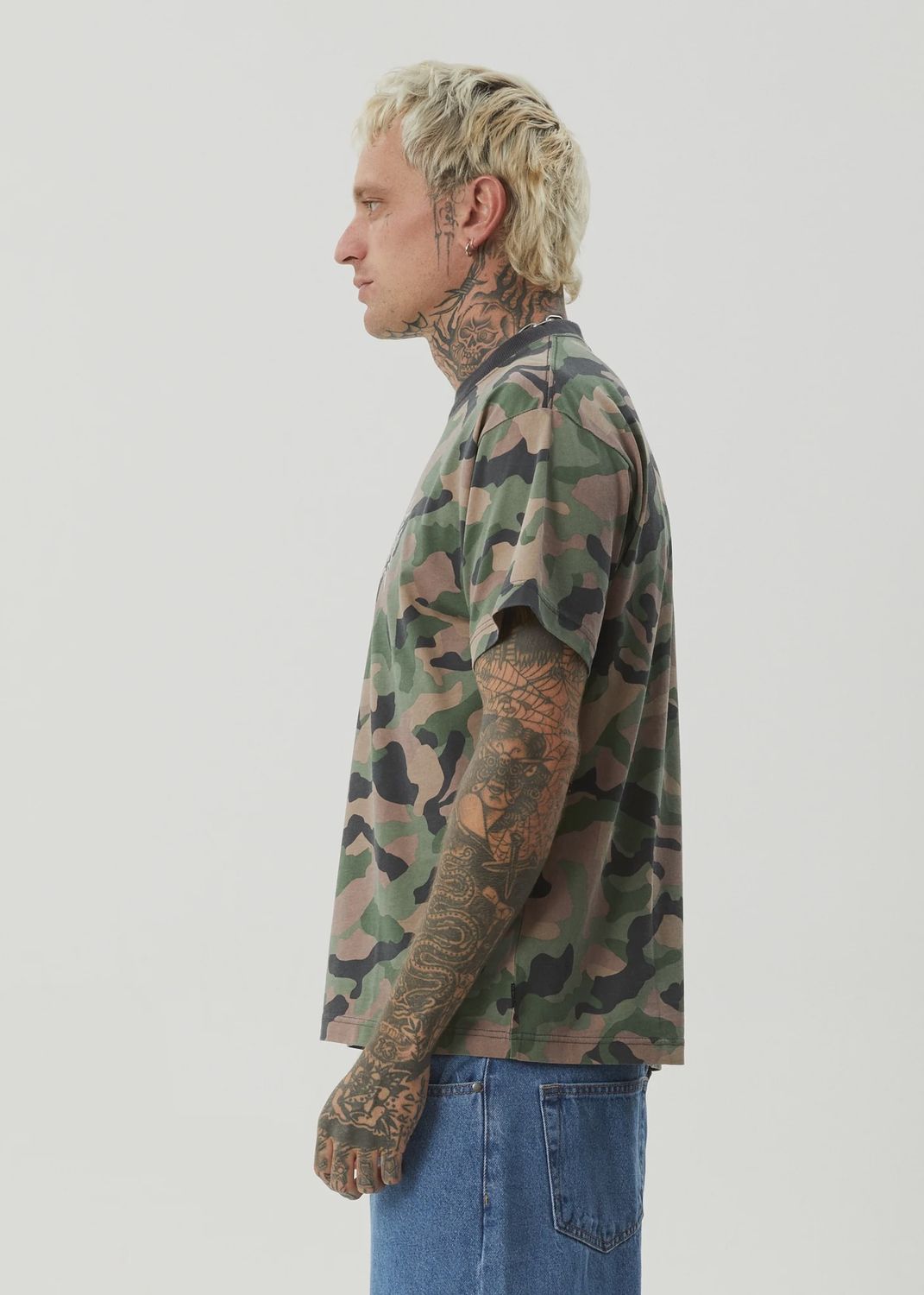 AFENDS MENS HIDDEN BOXY SS TEE - HIDDEN