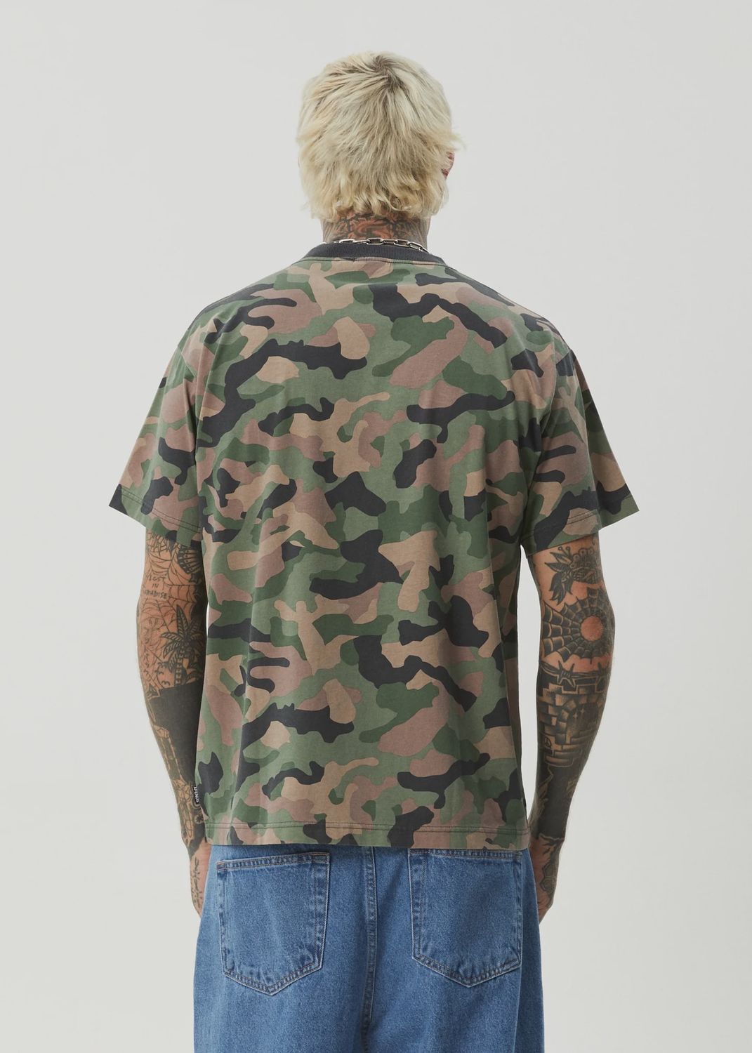 AFENDS MENS HIDDEN BOXY SS TEE - HIDDEN