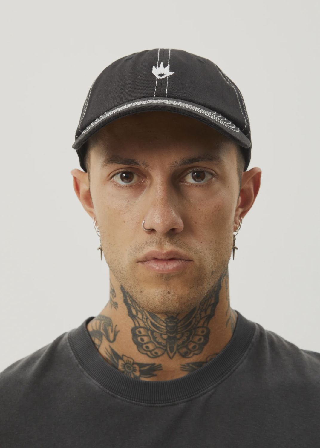 AFENDS MENS CORE SIX PANEL CAP - BLACK