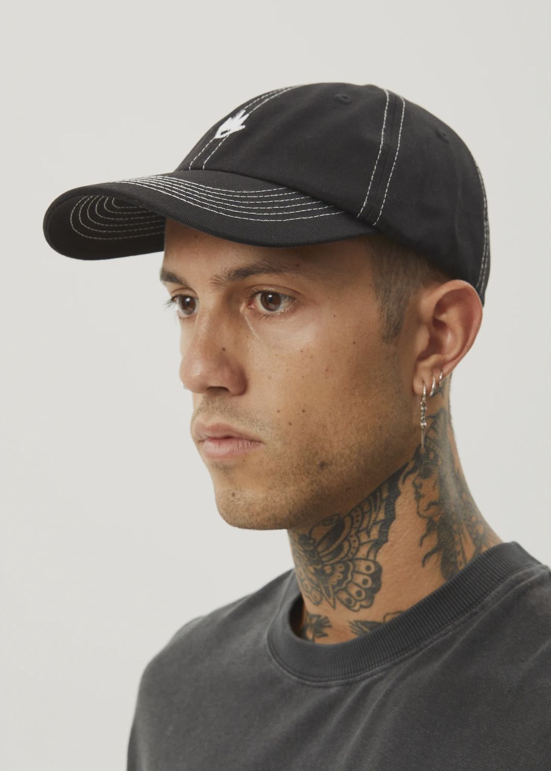 AFENDS MENS CORE SIX PANEL CAP - BLACK