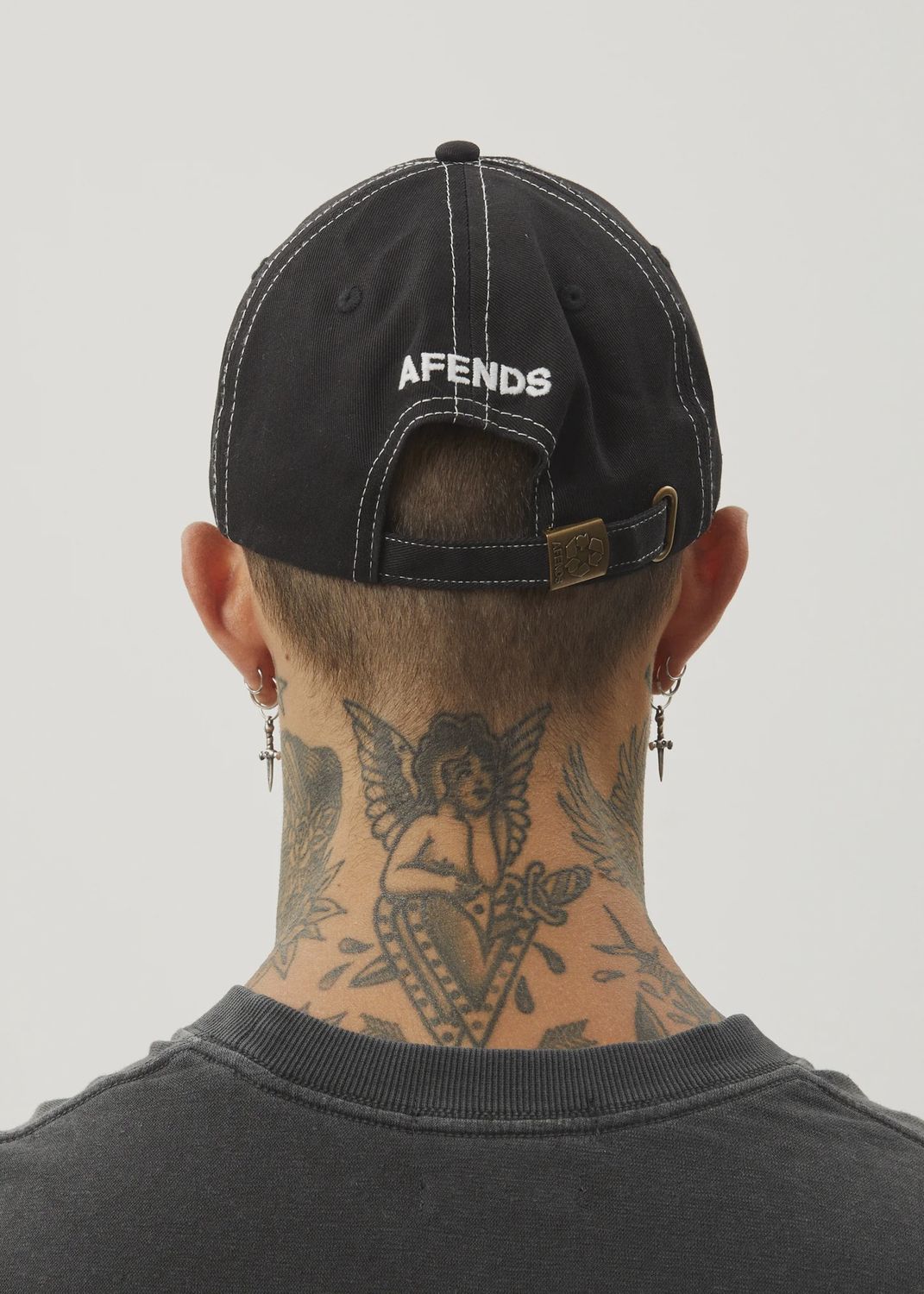 AFENDS MENS CORE SIX PANEL CAP - BLACK