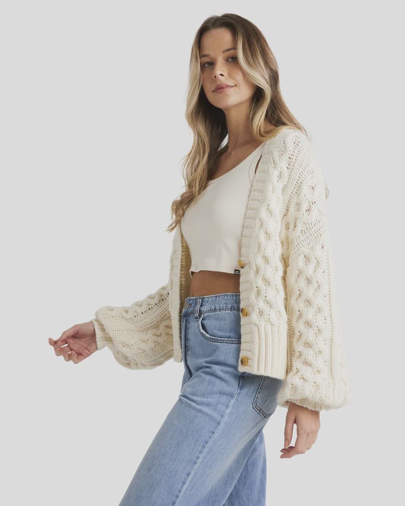 BILLABONG LADIES MONTANA CARDIGAN - SALT CRYSTAL