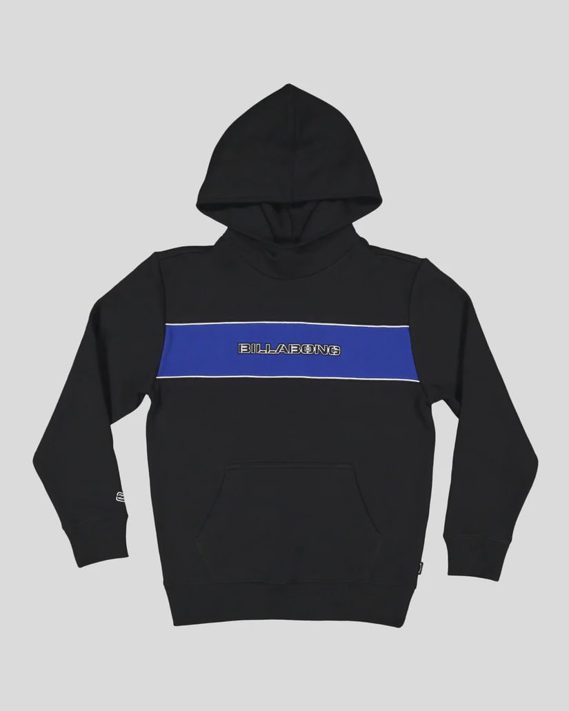 BILLABONG TEEN BOYS BRACKET WAVE POP HOOD - BLACK