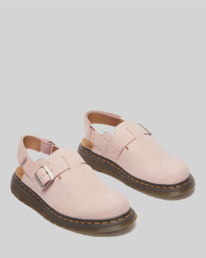 DR MARTENS JORGE II SLING BACK MULE -  POWDER PINK MILLED NUBUCK