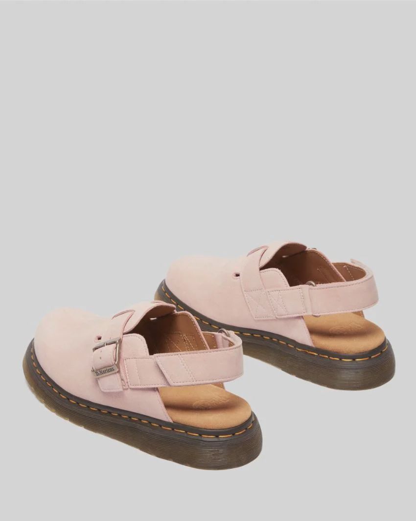 DR MARTENS JORGE II SLING BACK MULE -  POWDER PINK MILLED NUBUCK