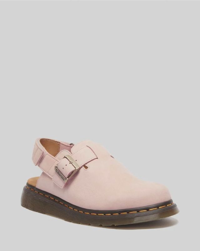 DR MARTENS JORGE II SLING BACK MULE -  POWDER PINK MILLED NUBUCK