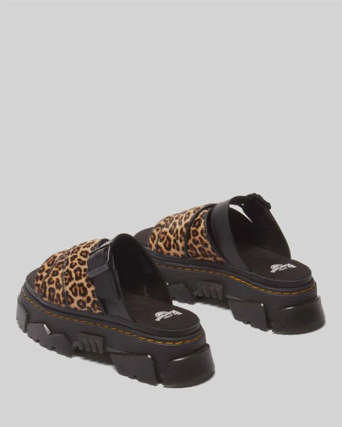 DR MARTENS MATTISON SLIDE SANDAL - MINI LEOPARD SPOT HAIR