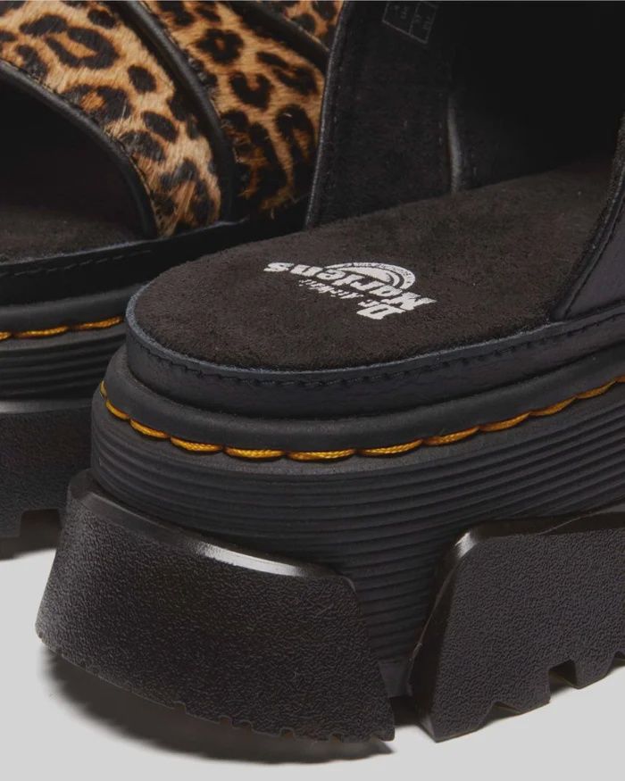 DR MARTENS MATTISON SLIDE SANDAL - MINI LEOPARD SPOT HAIR