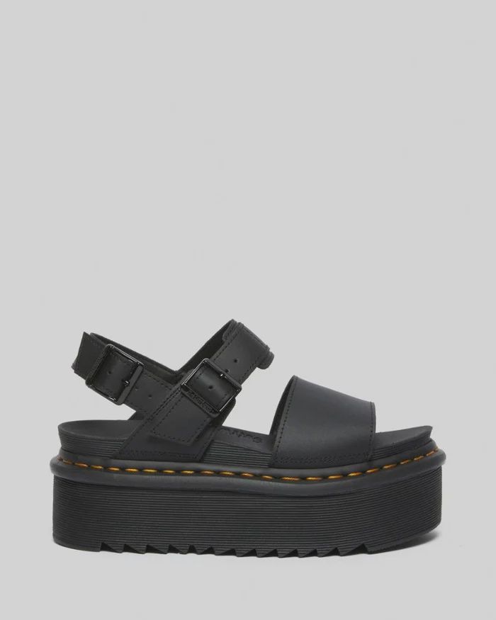 DR MARTENS LADIES VOSS QUAD SINGLE STRAP SANDAL - BLACK HYDRO