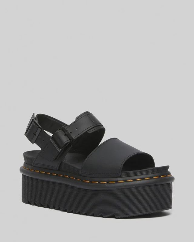 DR MARTENS LADIES VOSS QUAD SINGLE STRAP SANDAL - BLACK HYDRO