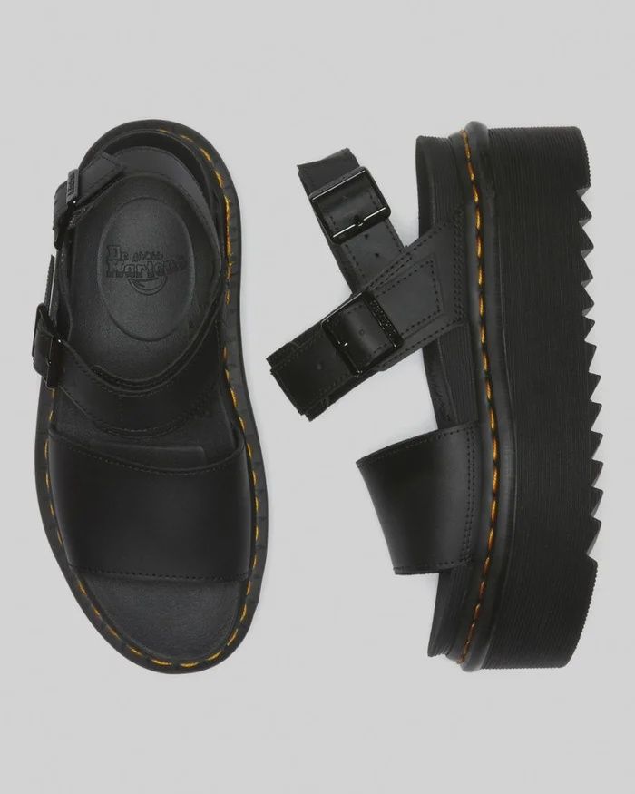 DR MARTENS LADIES VOSS QUAD SINGLE STRAP SANDAL - BLACK HYDRO