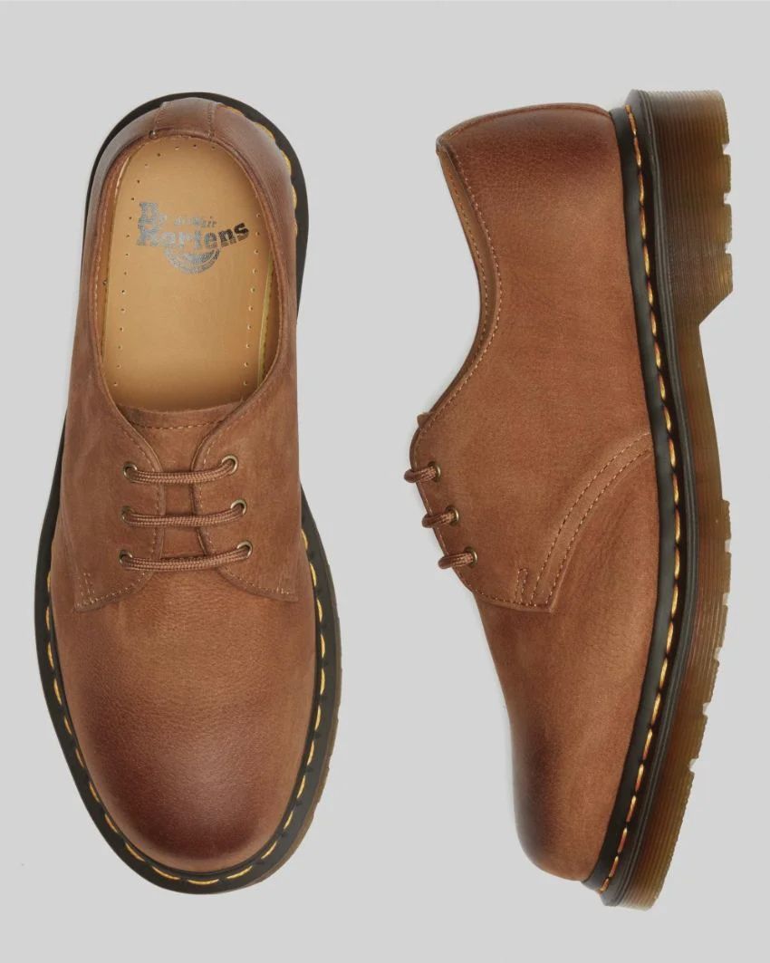 DR MARTENS UNISEX 1461 3 EYE SHOE - DESERT BROWN TUMBLED NUBUCK