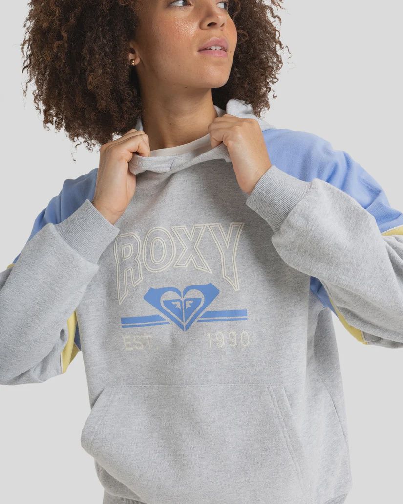 ROXY LADIES ESSENTIAL ENERGY BLOCKD HOODIE - HERITAGE HEATHER