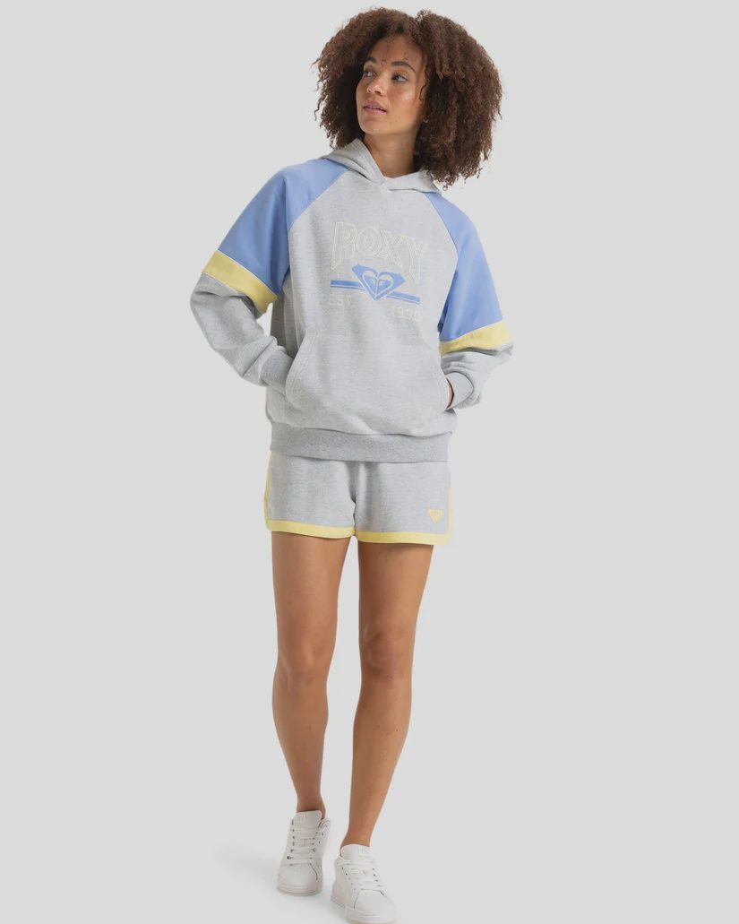 ROXY LADIES ESSENTIAL ENERGY BLOCKD HOODIE - HERITAGE HEATHER