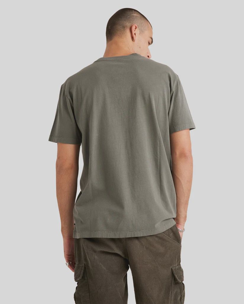 RVCA MENS RVCA UNFLIPPED SS TEE - WASHED OLIVE