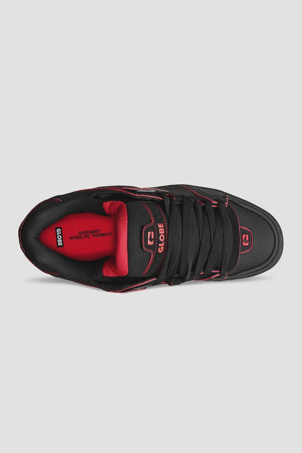GLOBE MENS SABRE SHOE - BLACK/RED/MOSAIC