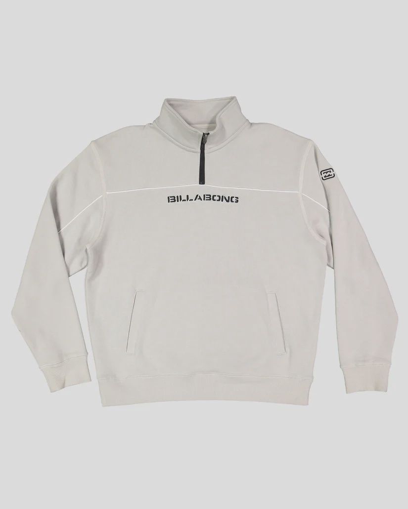 BILLABONG MENS BRACKET 1/4 ZIP FLEECE - SILVER