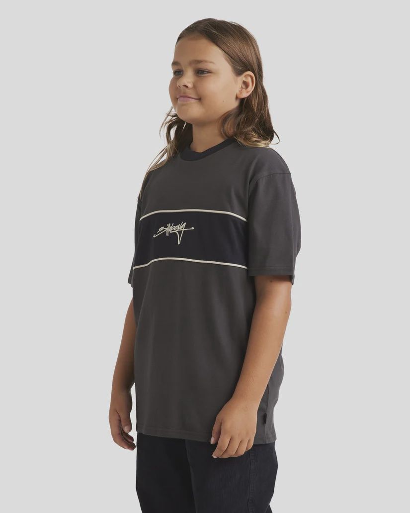 BILLABONG TEEN BOYS WARPED S/S TEE - OFF BLACK