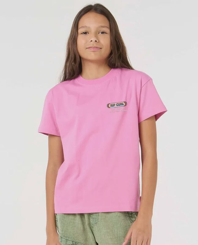 RIP CURL GIRLS BORN AT BELLS SS TEE - PINK