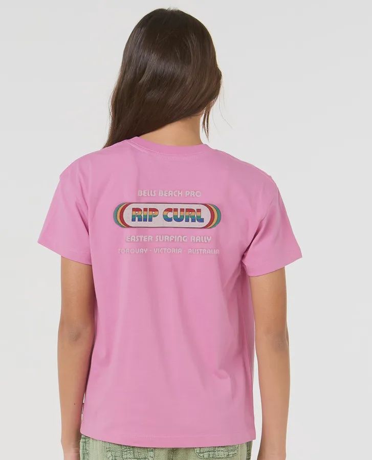 RIP CURL GIRLS BORN AT BELLS SS TEE - PINK