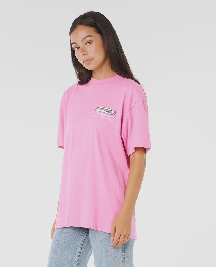 RIP CURL LADIES BORN AT BELLS OG SS TEE - PINK