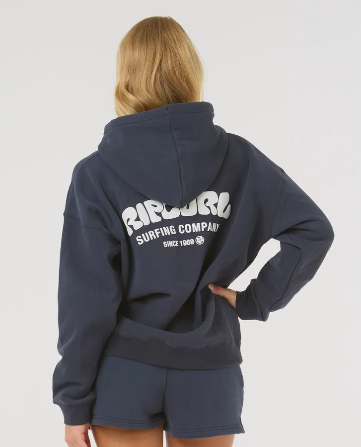 RIP CURL LADIES SURF PUFF HERITAGE HOOD - NAVY