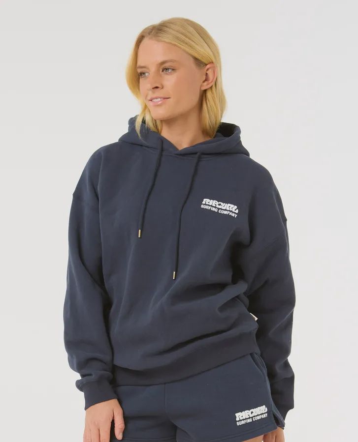 RIP CURL LADIES SURF PUFF HERITAGE HOOD - NAVY