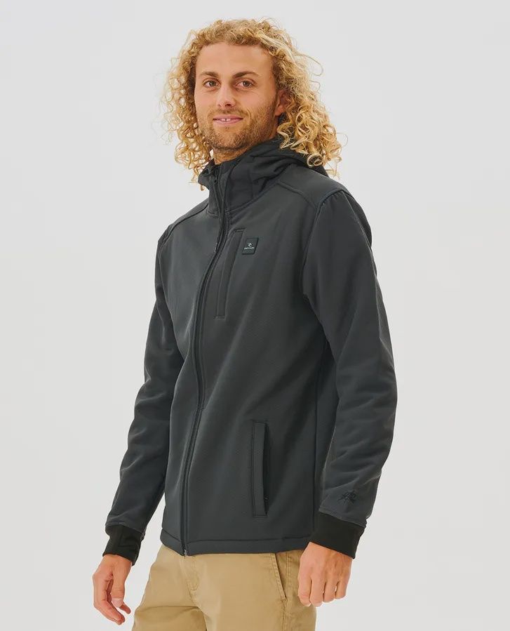 RIP CURL MENS ANTI SERIES SOFT TECH FLEECE - BLACK