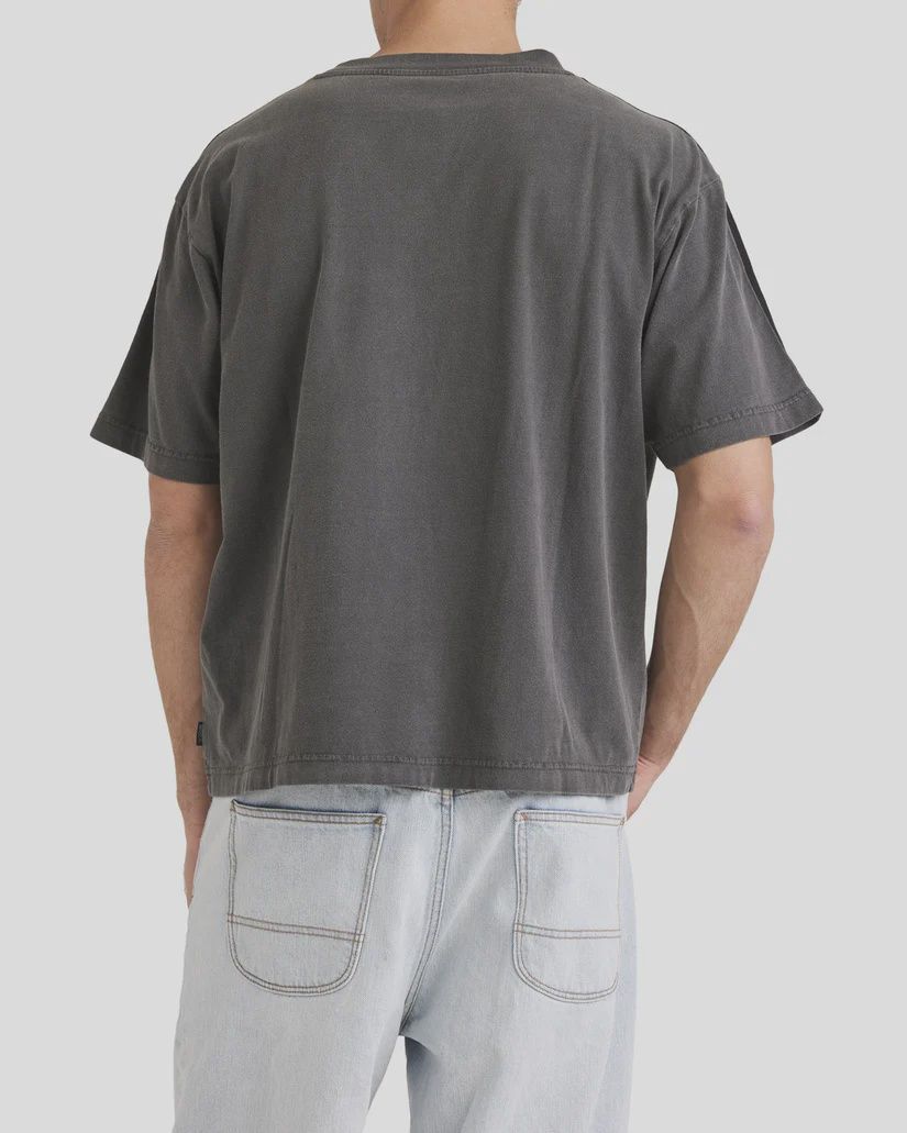 RVCA MENS REV SS TEE - WASHED BLACK
