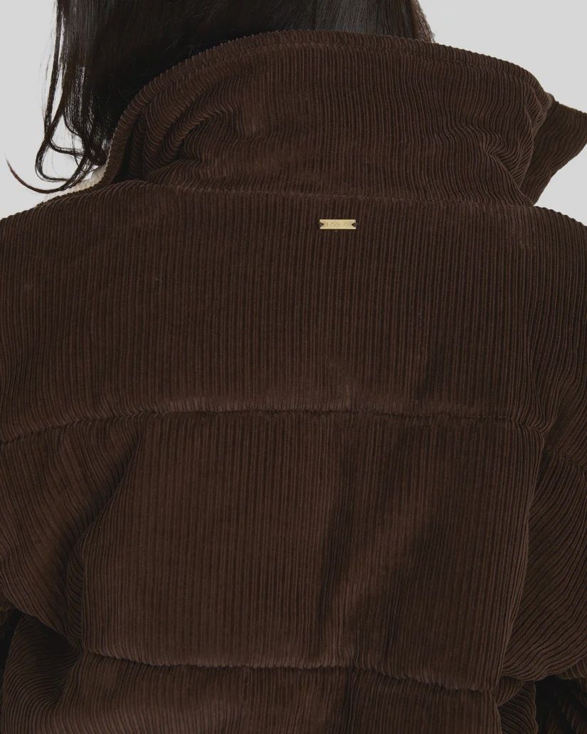 RVCA LADIES EEZEH PUFFER JACKET - COFFEE