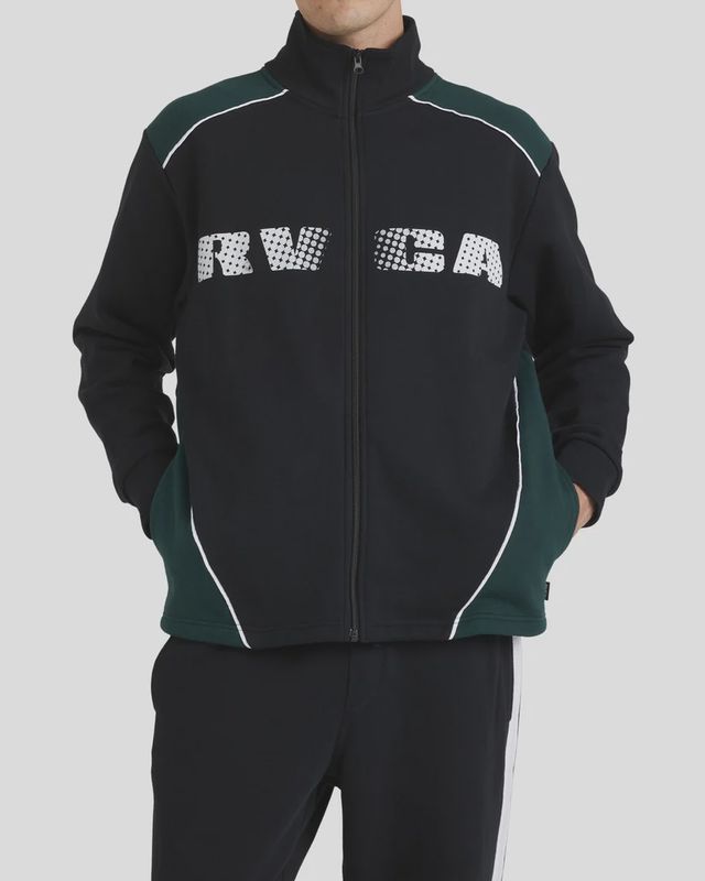 RVCA MENS PANELLED ZIP THRU- RVCA BLACK