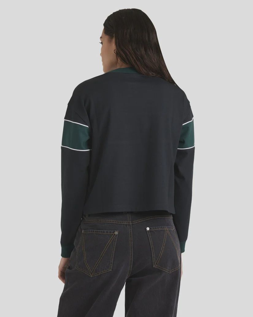 RVCA WOMENS SPECTATE LS TOP - BLACK