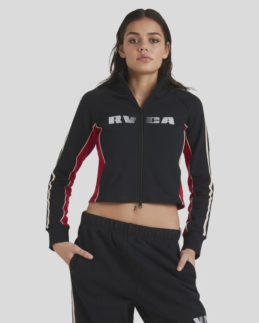 RVCA WOMENS VA TRACK TOP - BLACK