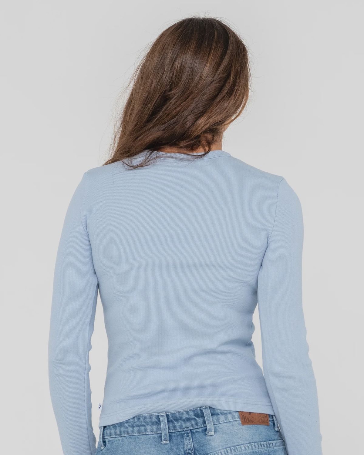 RUSTY LADIES RUSTY ESSENTIALS RIBBED LS TEE - GLACIER LAKE