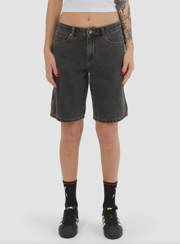 WORSHIP LADIES NUCORE SLOUCHER SHORT - BLACK RINSE