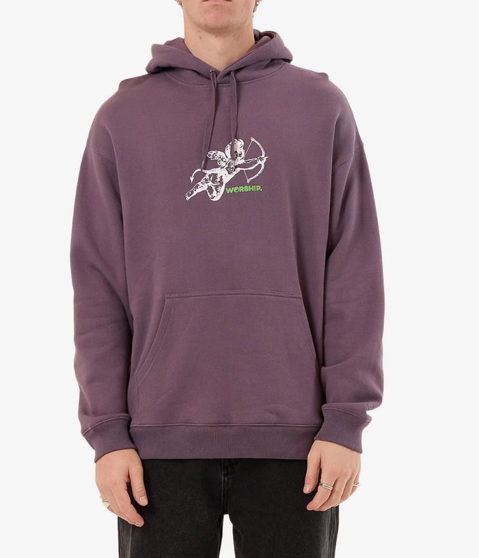 WORSHIP MENS CHERUB PULL OVER HOOD - PURPLE REIGN