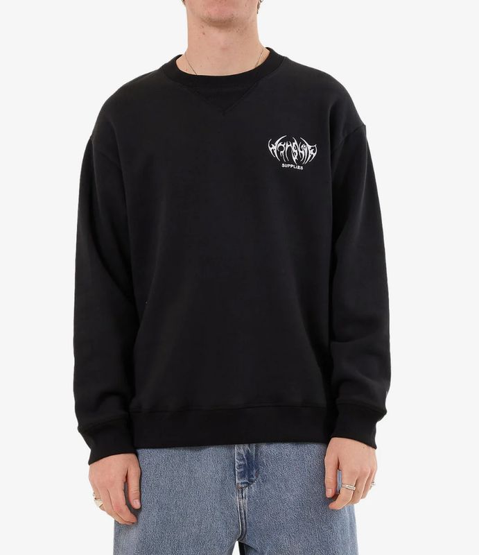 WORSHIP MENS DIABLO FLEECE CREW - BLACK