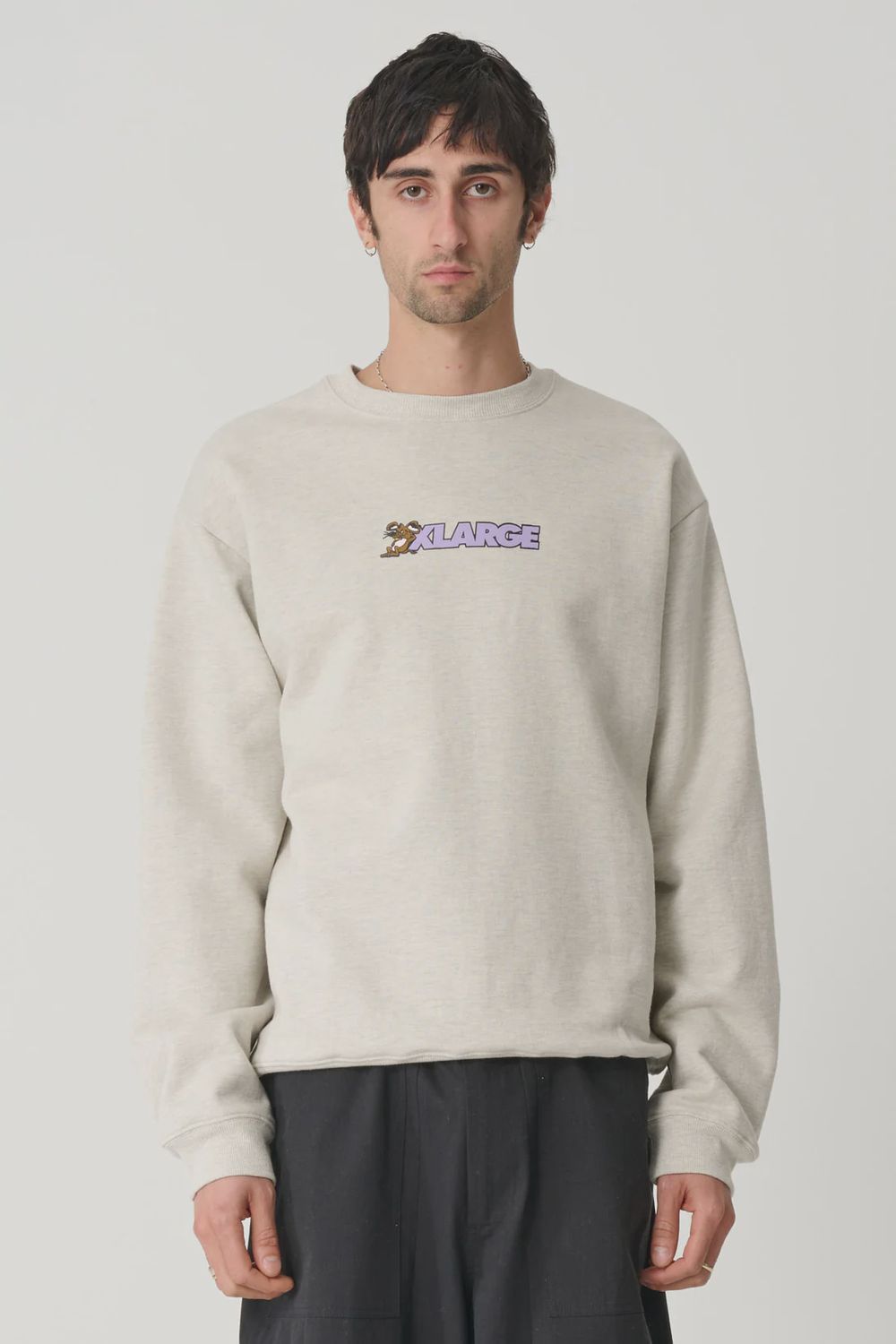 XLARGE MENS RAT CREW - SNOW MARLE