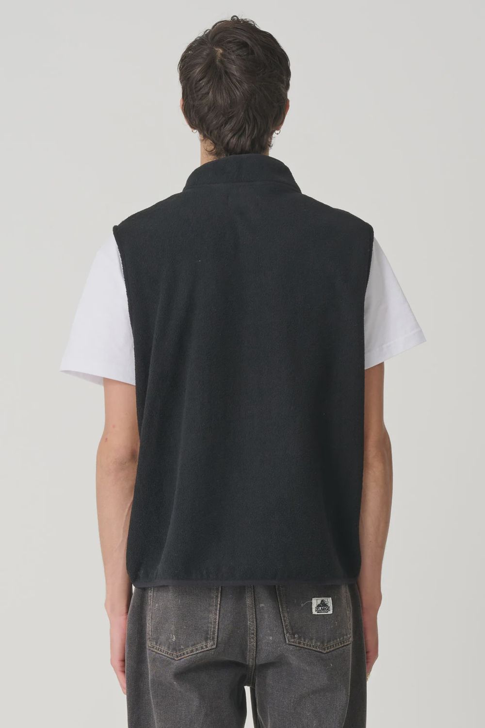 XLARGE MENS HALF ZIP VEST - BLACK
