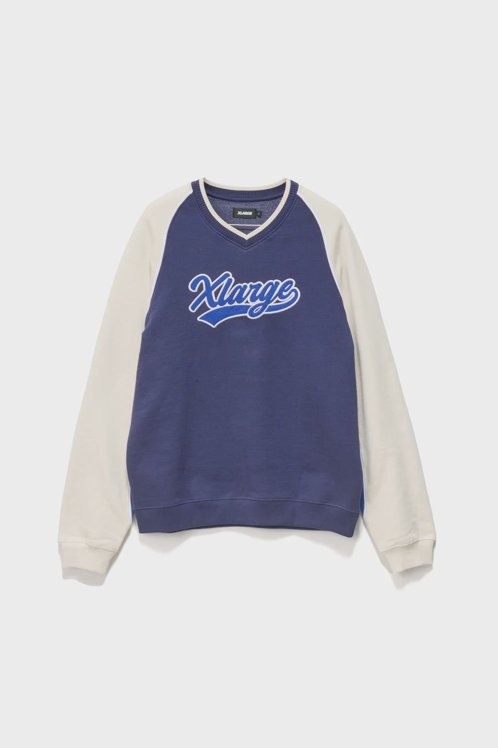 X-LARGE MENS BASEBALL RAGLAN CREW - NAVY