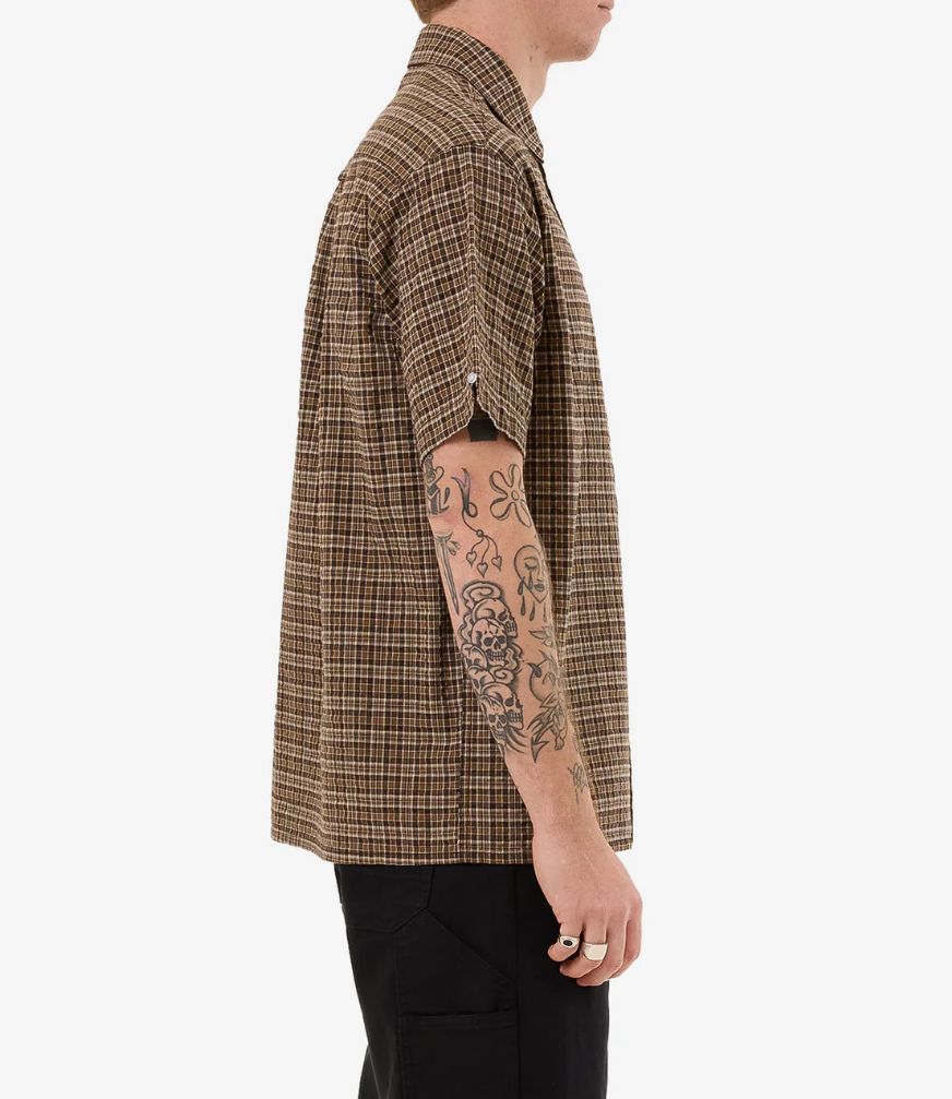WORSHIP MENS LAVISH SS SHIRT - BROWN