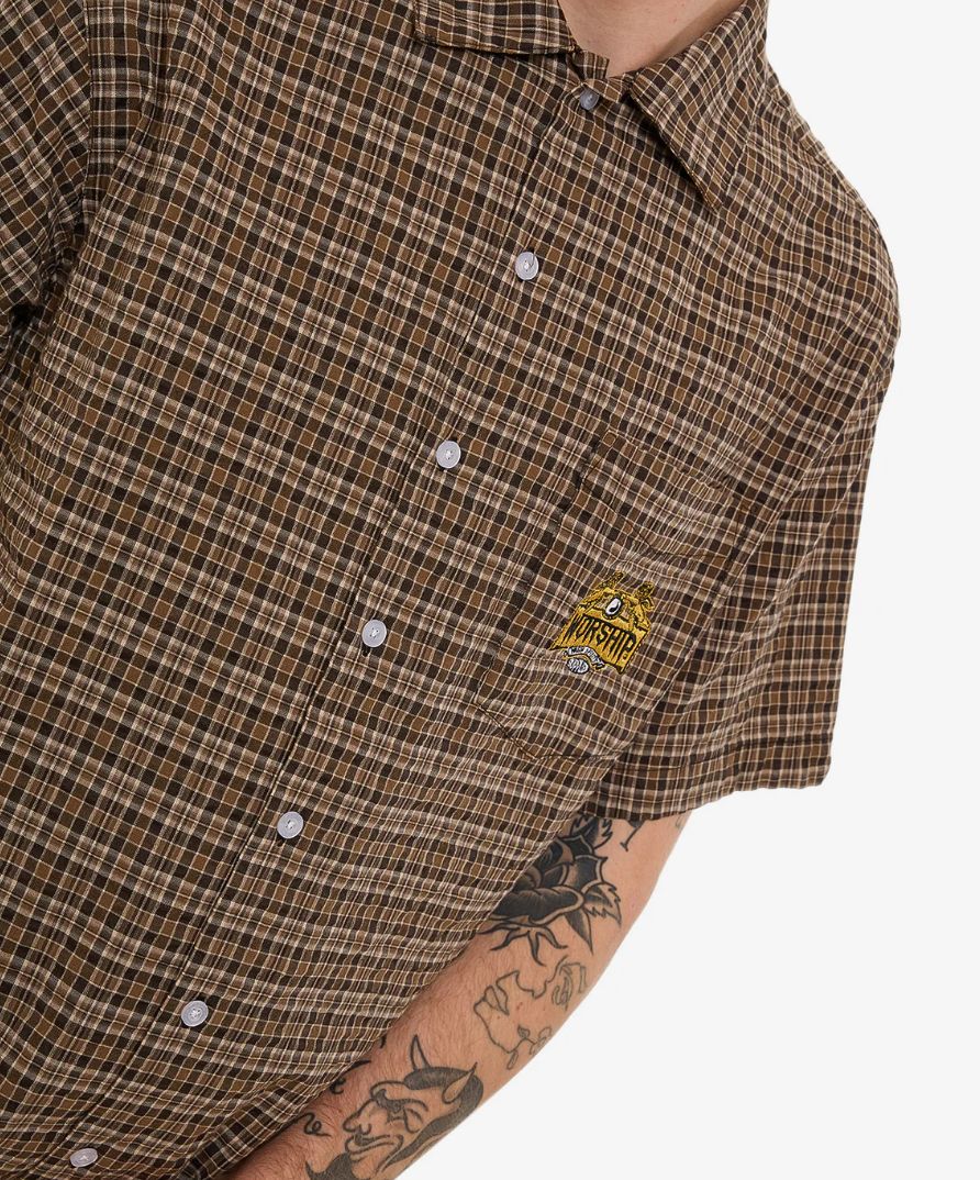 WORSHIP MENS LAVISH SS SHIRT - BROWN
