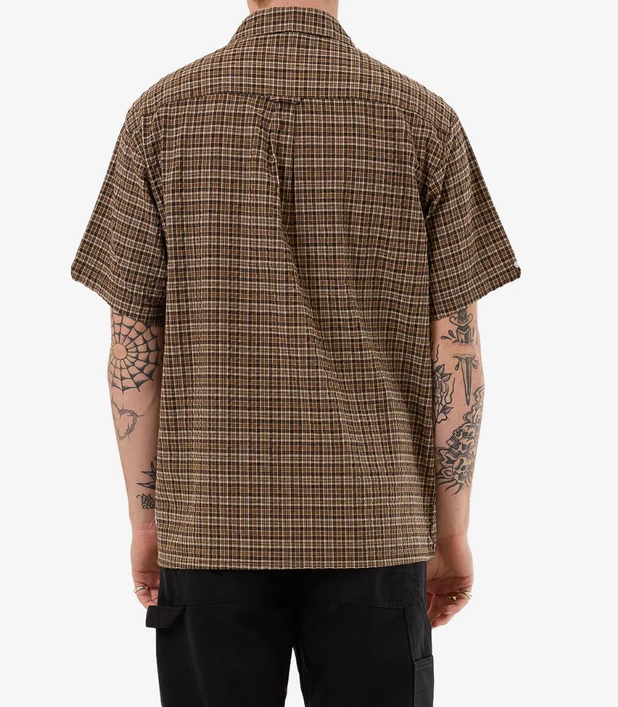 WORSHIP MENS LAVISH SS SHIRT - BROWN