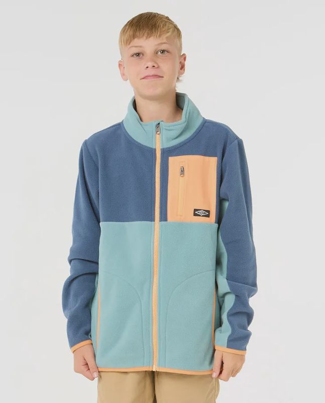 RIPCURL TEEN BOYS RAW ENERGY BLOCK FLEECE - BLUE LAGOON