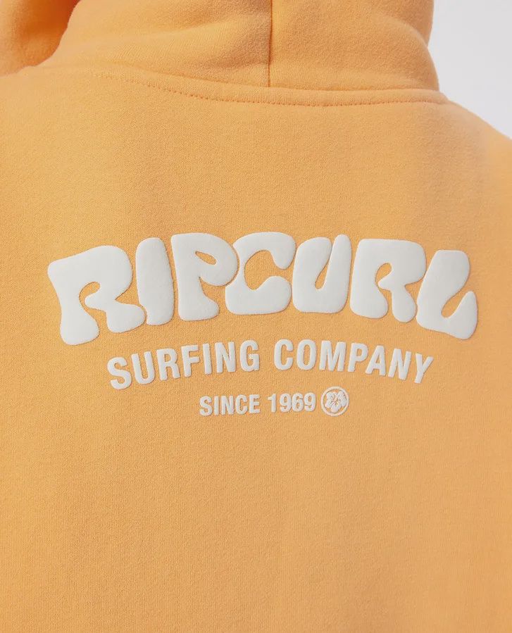RIP CURL TODDLER GIRL SURF PUFF HERITAGE HOOD - ORANGE