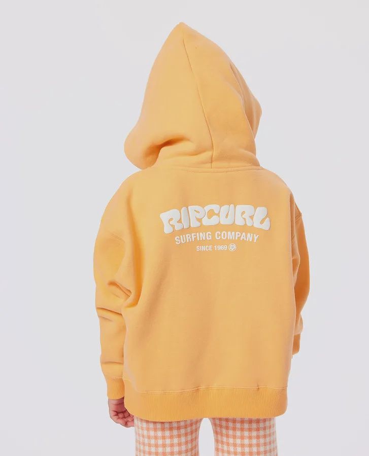 RIP CURL TODDLER GIRL SURF PUFF HERITAGE HOOD - ORANGE