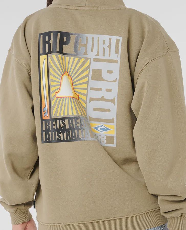 RIP CURL WOMENS 98 PRO OG CREW - DUSTY OLIVE