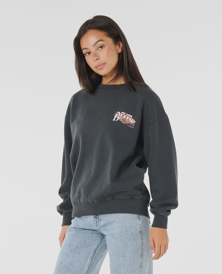 RIP CURL LADIES 94 PRO OVERSIZE CREW - WASHED BLACK